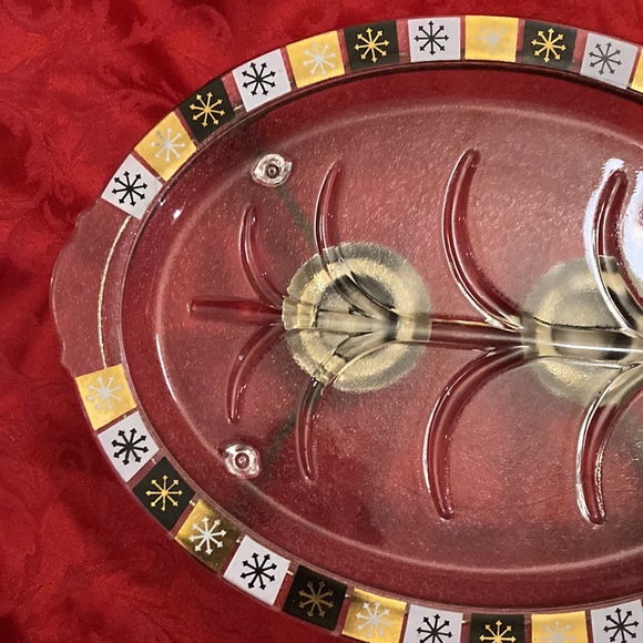 Glass tree platter 1950’s platter & warming tray - Picture 7 of 8